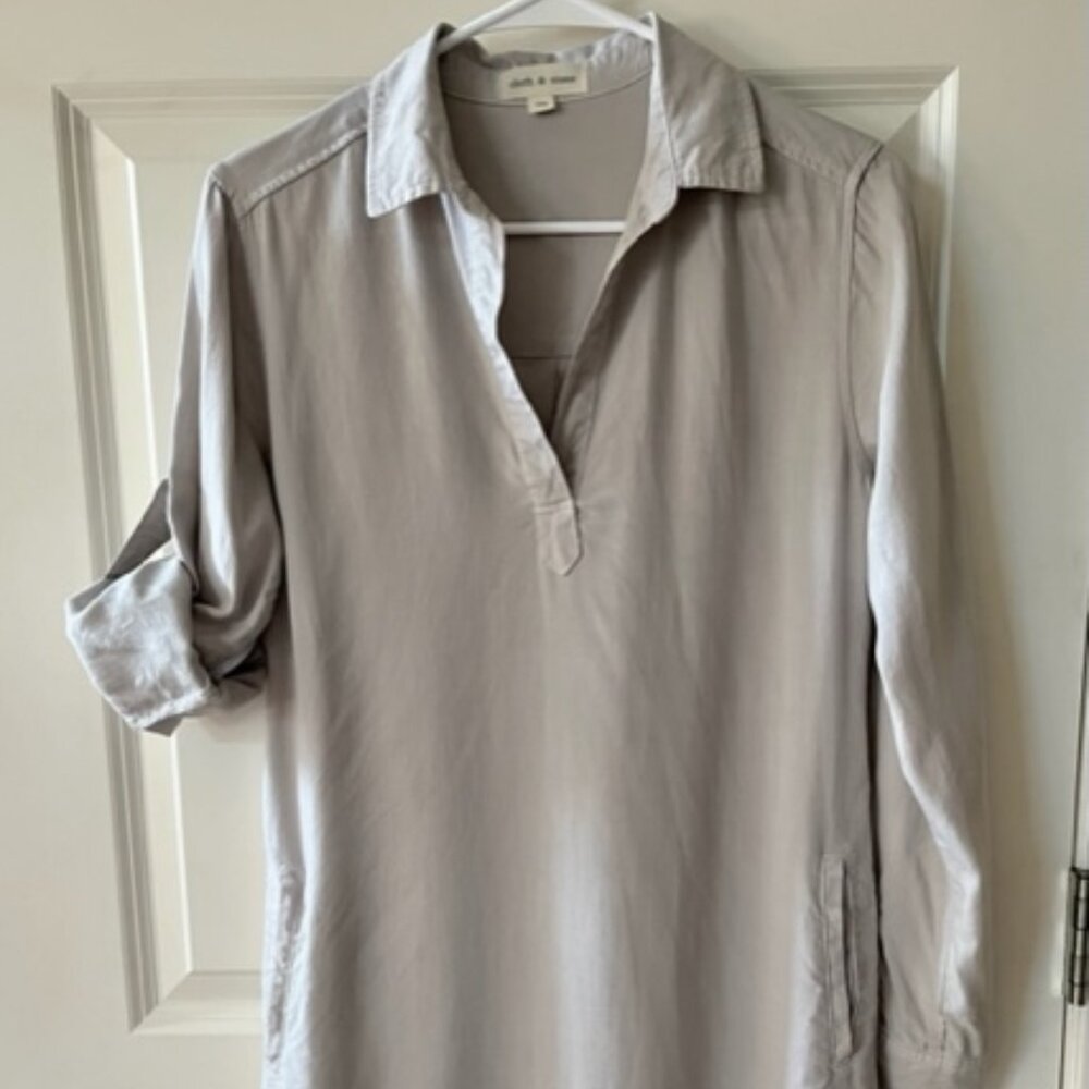 ANTHROPOLOGIE CLOTH & STONE: WOMENS ROLL-TAB SHIRT DRESS-SIZE XS